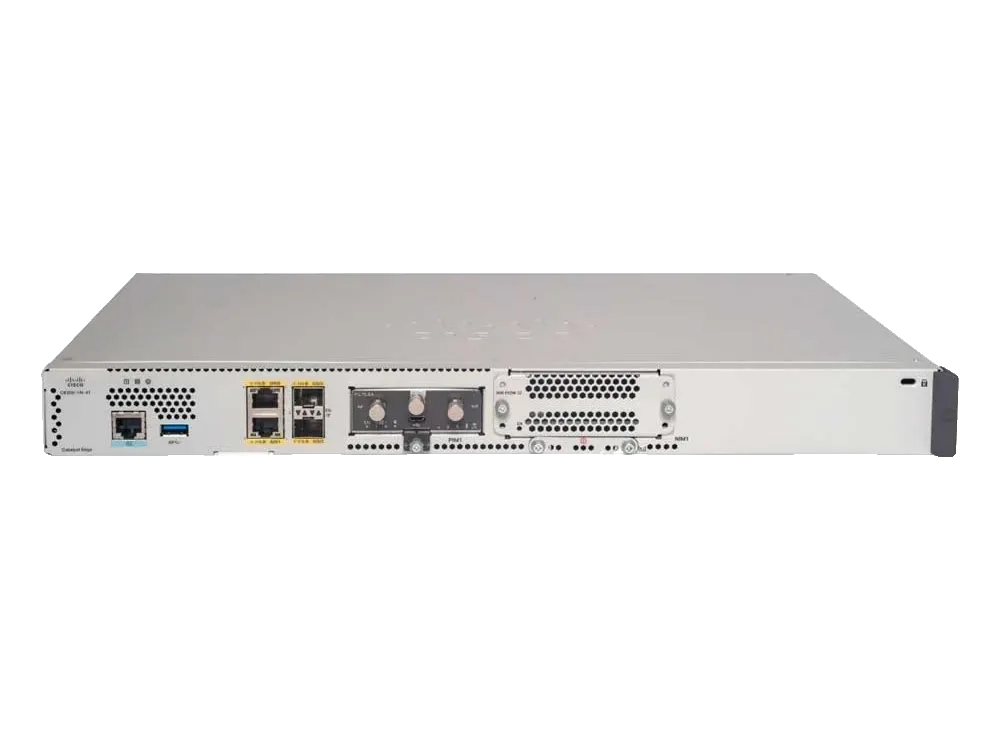 Product photo of the Cisco Catalyst C8200-1N-4T, a compact enterprise edge router.