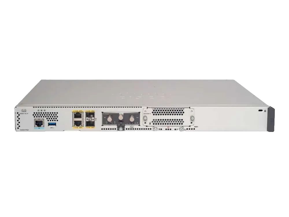 Product photo of the Cisco Catalyst C8200L-1N-4T, a compact branch edge router.