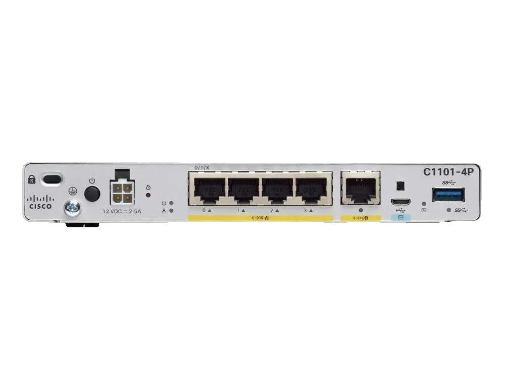 Product photo of the Cisco Catalyst C8300-2N2S-6T, a modular enterprise edge router.