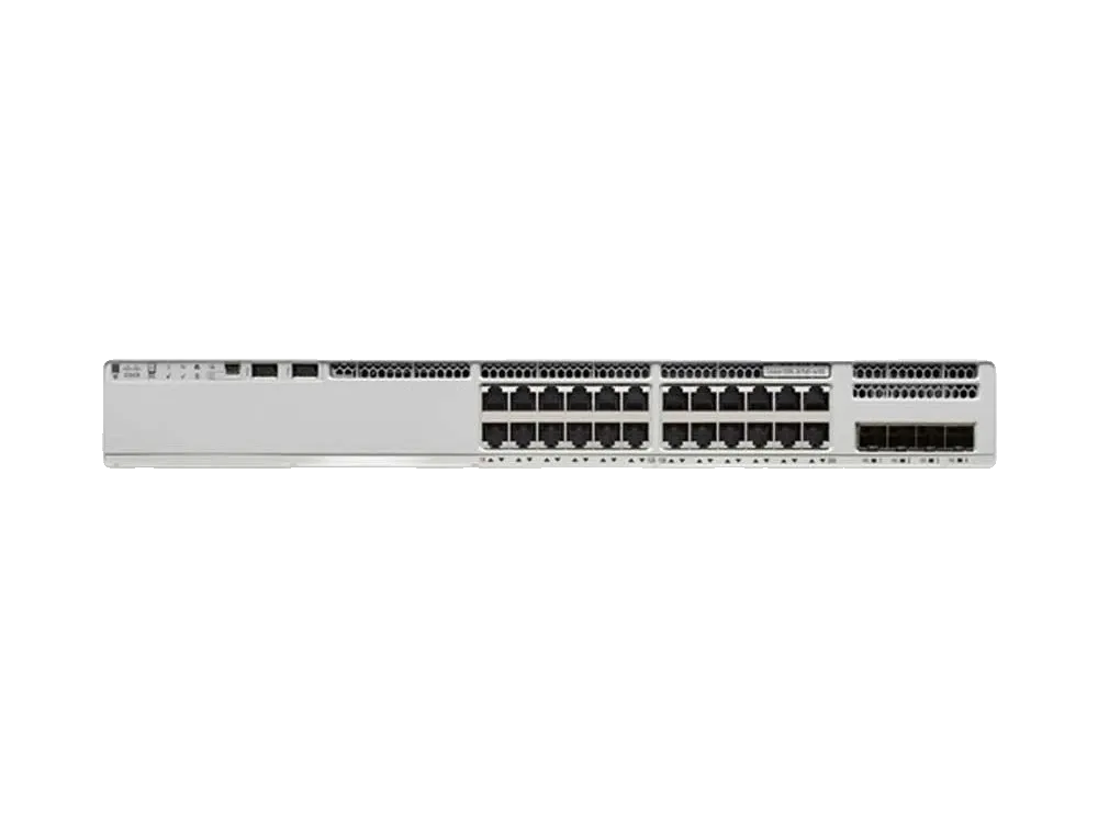 Product photo of the Cisco Catalyst C9200L-24P-4G, a 24-port PoE+ stackable access switch with four 1G uplinks.