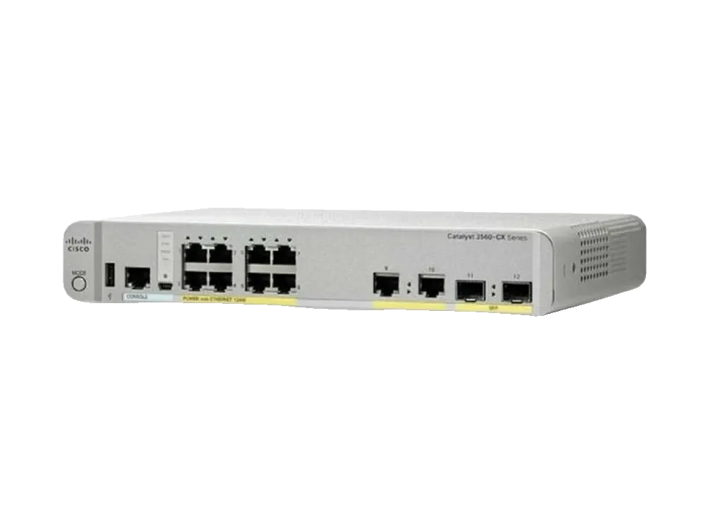 Product photo of the Cisco Meraki MS150-48FP-4X, a stackable cloud-managed 48-port PoE+ access switch.