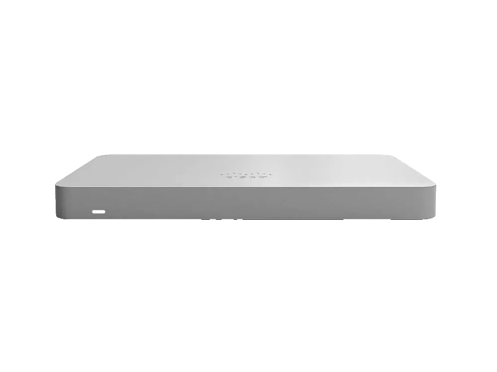 Product photo of the Cisco Meraki MX67, a compact cloud-managed security and SD-WAN appliance.
