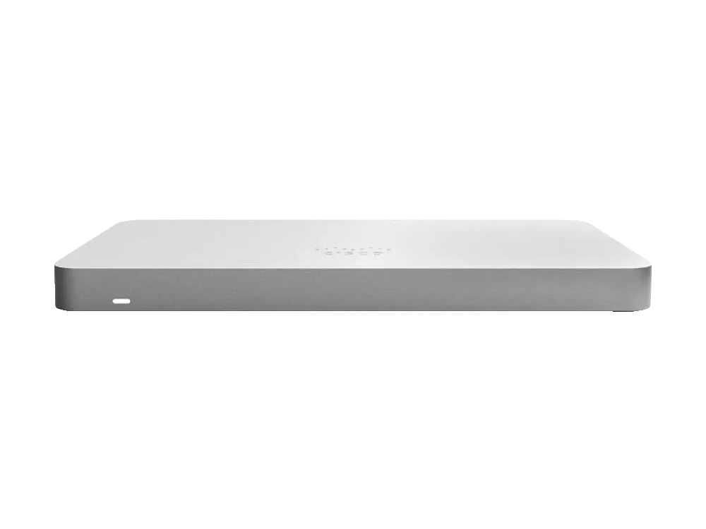 Product photo of the Cisco Meraki MX68, a compact cloud-managed security and SD-WAN appliance.