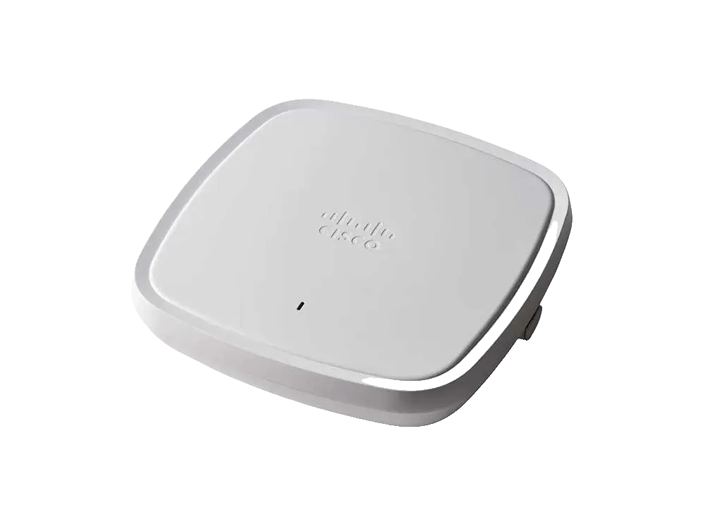 Product photo of the Cisco Wireless CW9177D, a hardened outdoor Wi-Fi 7 access point with directional antennas.