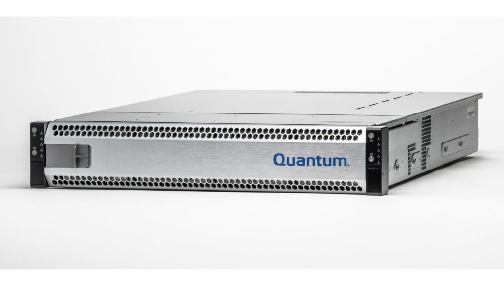 Quantum rack-mounted server with front ventilation and control panel, designed for enterprise data storage and scalable IT infrastructure
