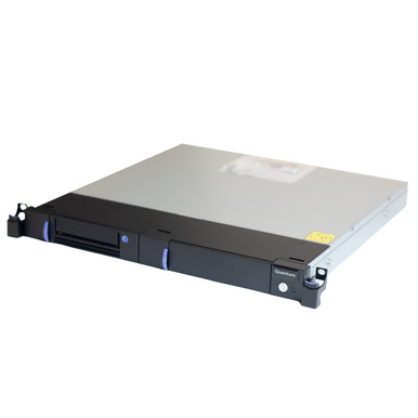 Quantum rack-mounted storage system with front access panel, designed for enterprise data storage, backup, and scalable data center infrastructure